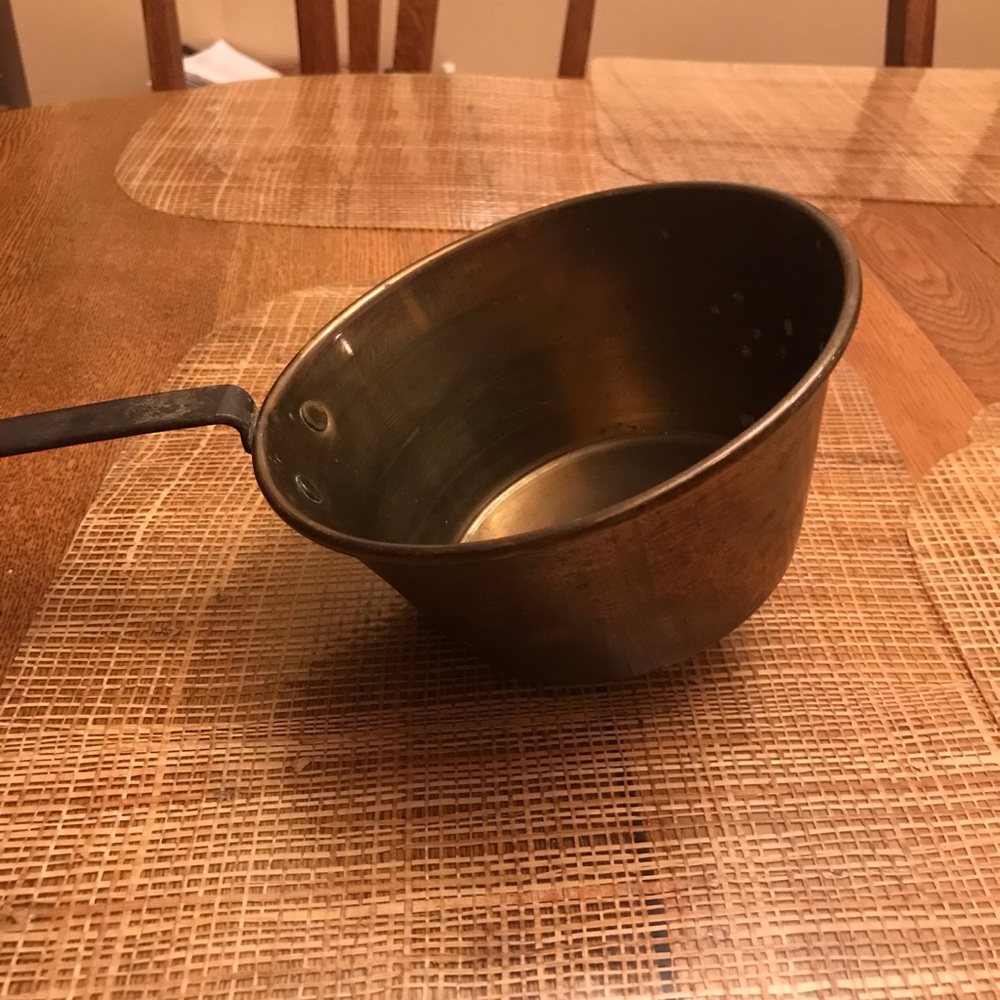 VINTAGE LATE 1800s BRASS AND IRON LADLE KITCHEN DECOR - Picture 7 of 16
